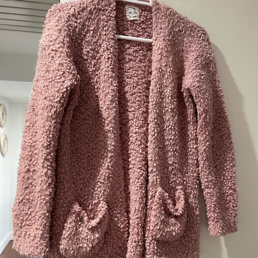 Mauve fleece cardigan
